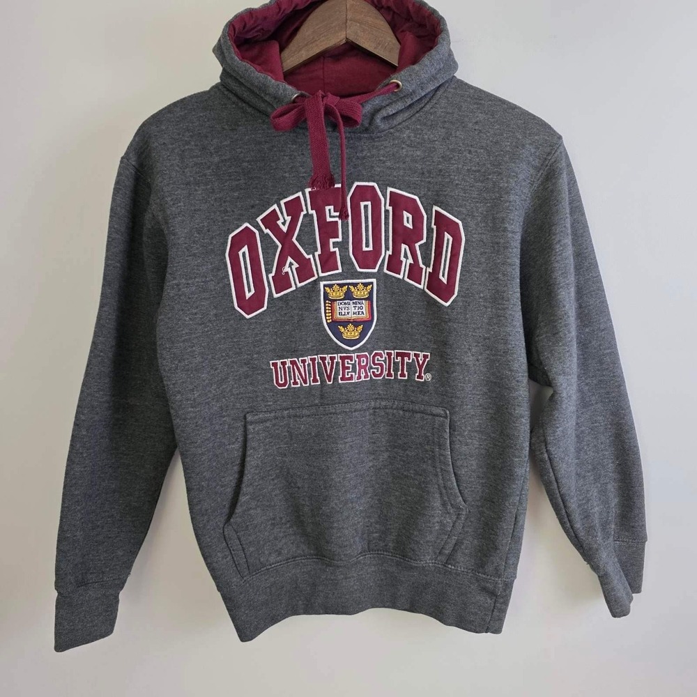 Oxford University Hoodie Gray XS Collegiate Crest Sweatshirt Sweater Pullover